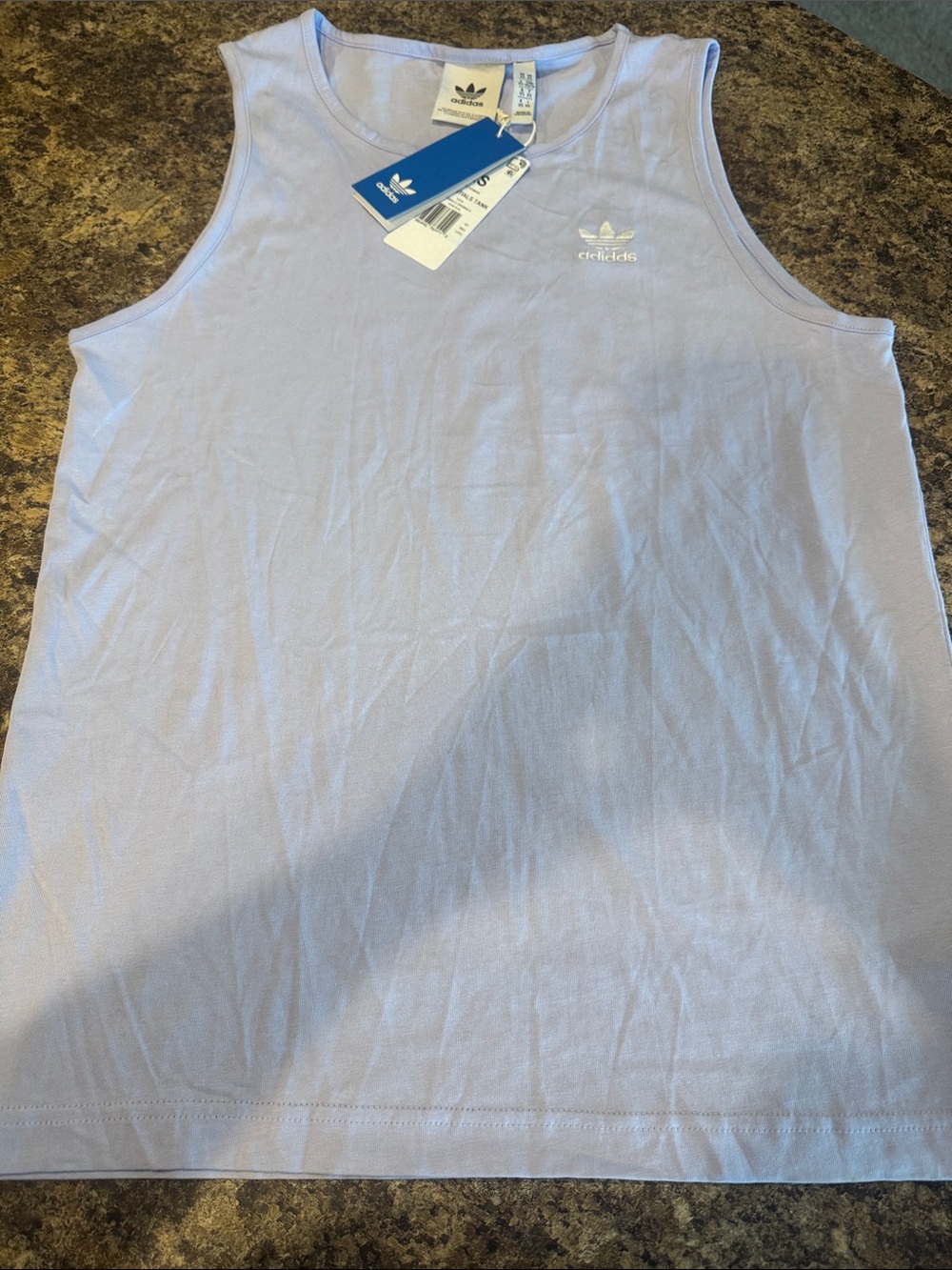 adidas Light Lavender Men’s Tank Top with Trefoil Logo